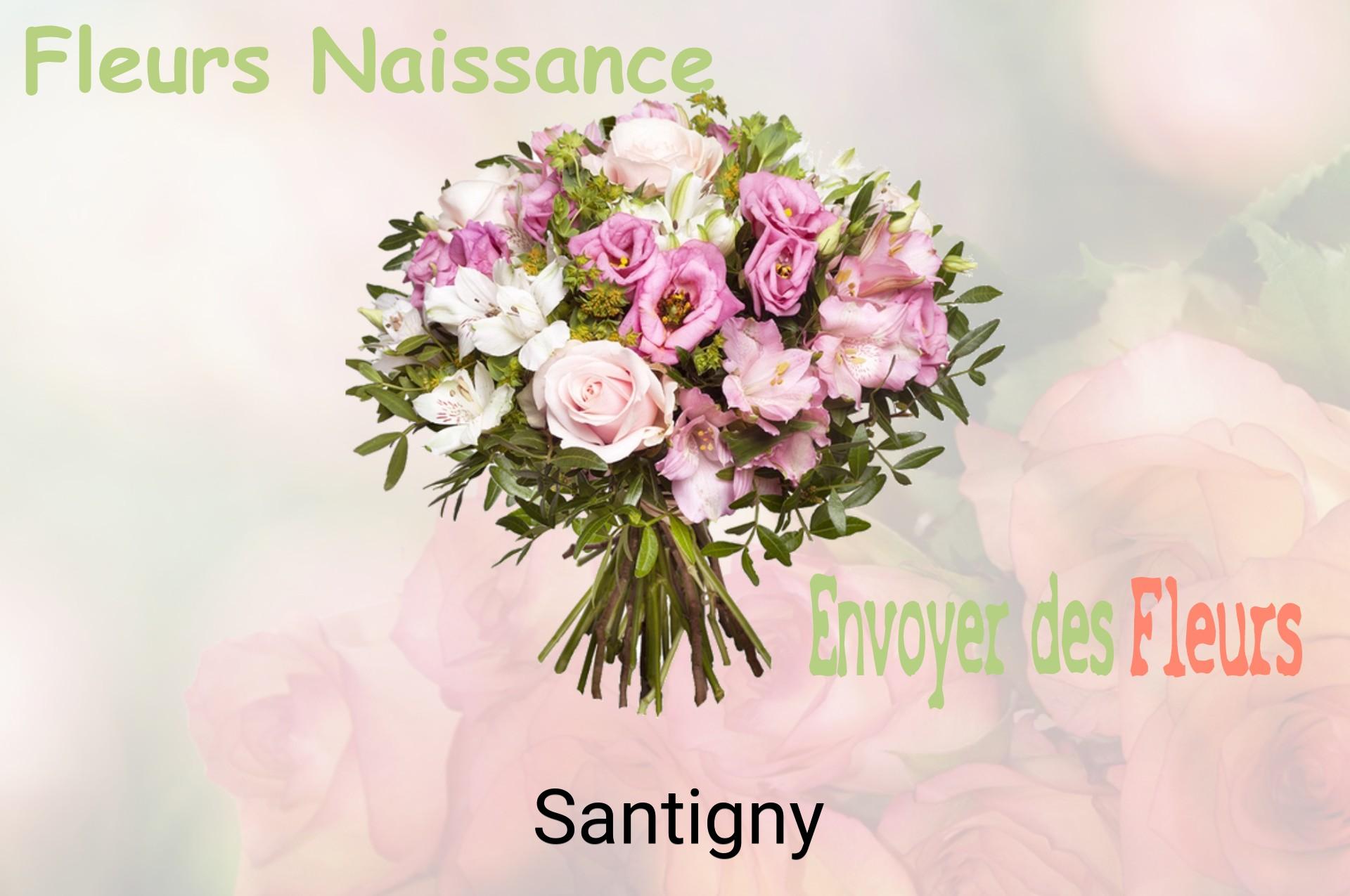 Bouquet de fleurs de naissance livré à Santigny